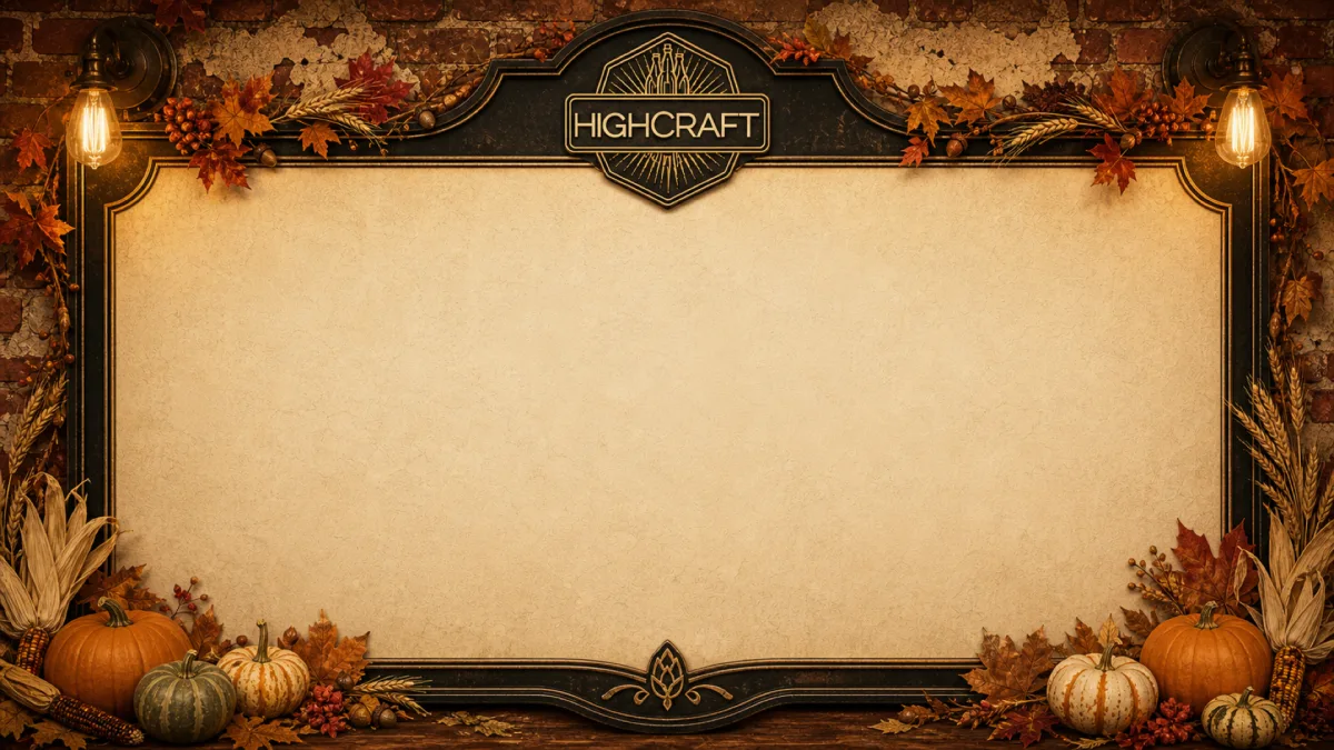 HighCraft beer menu with a Thanksgiving seasonal design